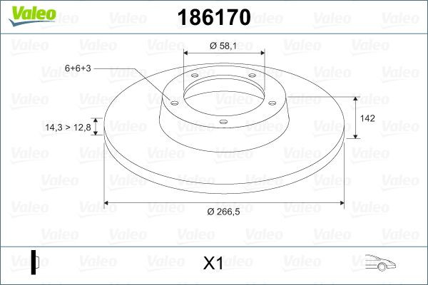 Stabdžių diskas VALEO 186170