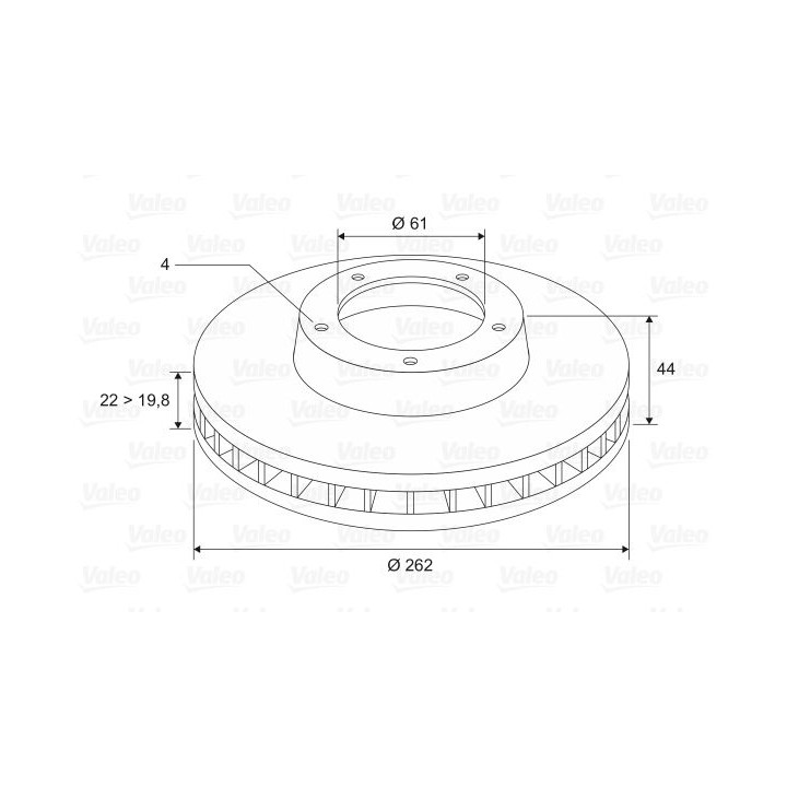 Stabdžių diskas VALEO 186304