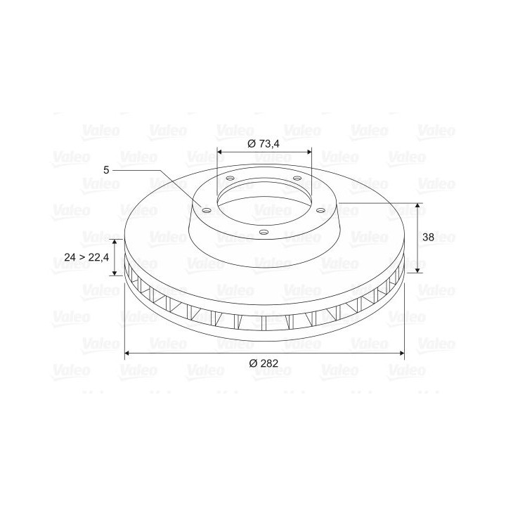 Stabdžių diskas VALEO 186570