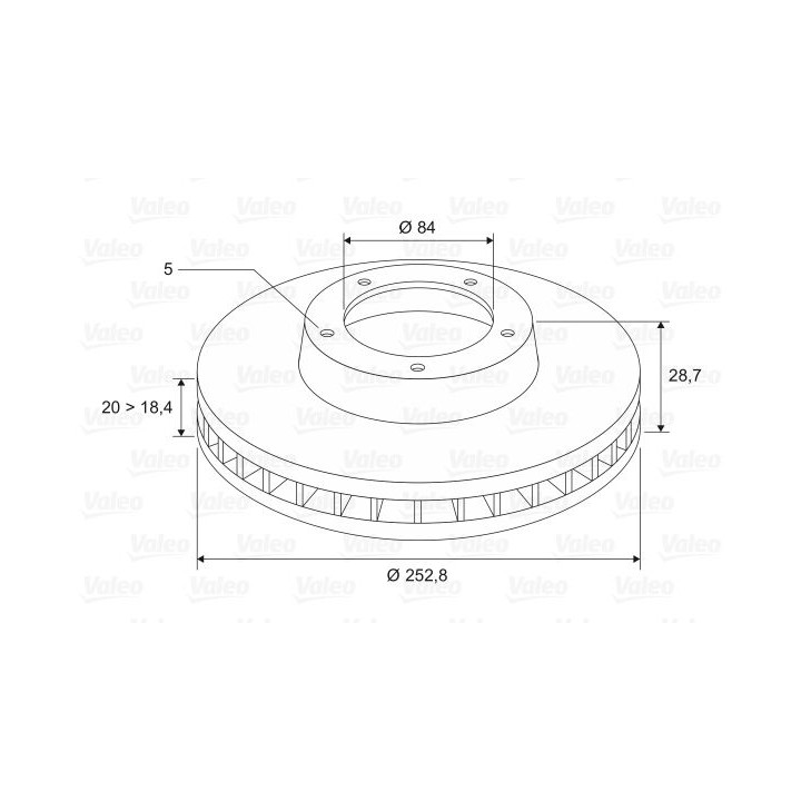 Stabdžių diskas VALEO 186572