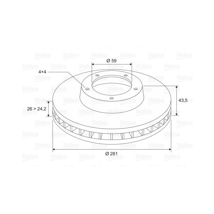 Stabdžių diskas VALEO 186745