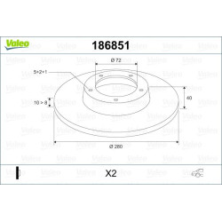 Stabdžių diskas VALEO 186851