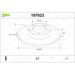 Stabdžių diskas VALEO 197023