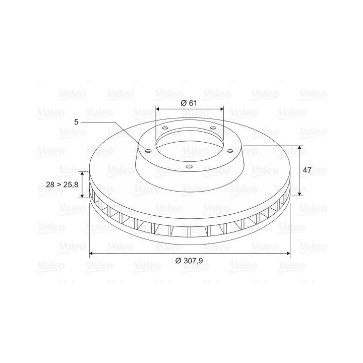 Stabdžių diskas VALEO 197079