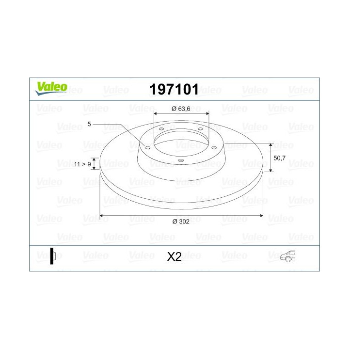 Stabdžių diskas VALEO 197101