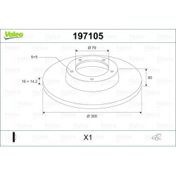 Stabdžių diskas VALEO 197105