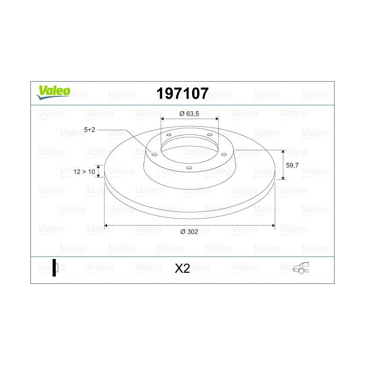 Stabdžių diskas VALEO 197107