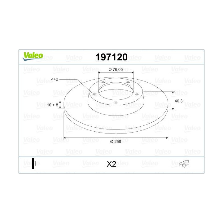 Stabdžių diskas VALEO 197120