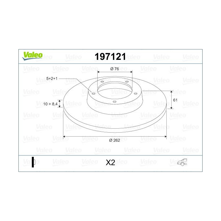 Stabdžių diskas VALEO 197121