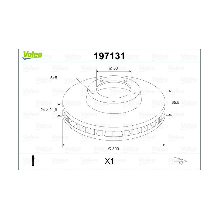 Stabdžių diskas VALEO 197131