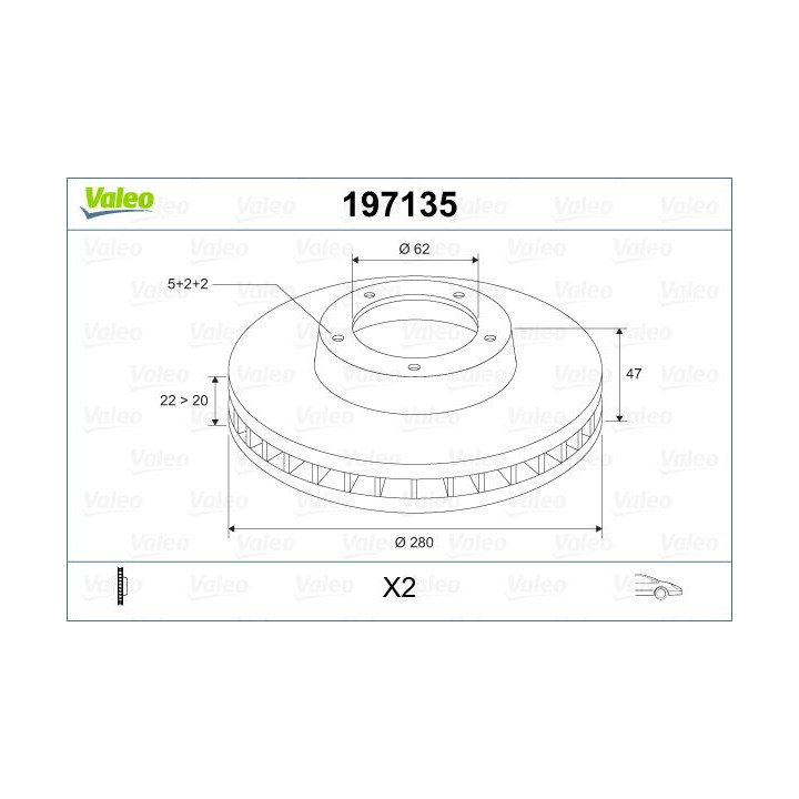 Stabdžių diskas VALEO 197135