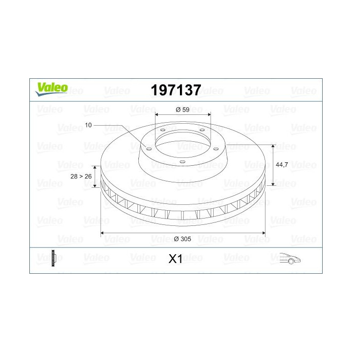 Stabdžių diskas VALEO 197137