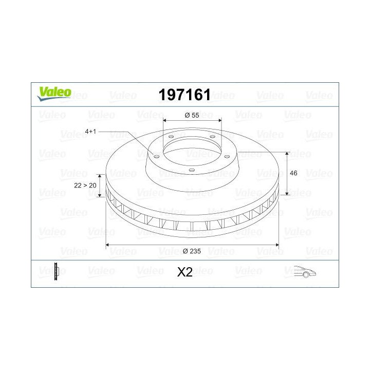 Stabdžių diskas VALEO 197161