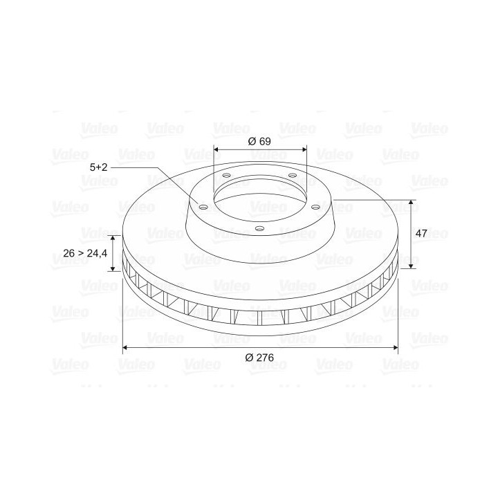 Stabdžių diskas VALEO 197172
