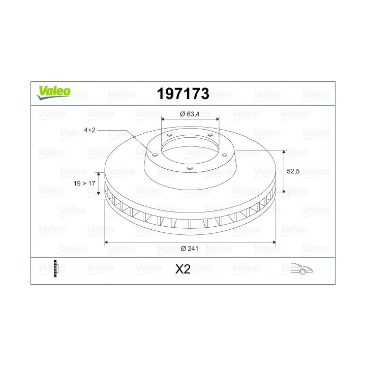 Stabdžių diskas VALEO 197173