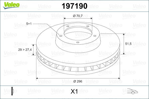 Stabdžių diskas VALEO 197190