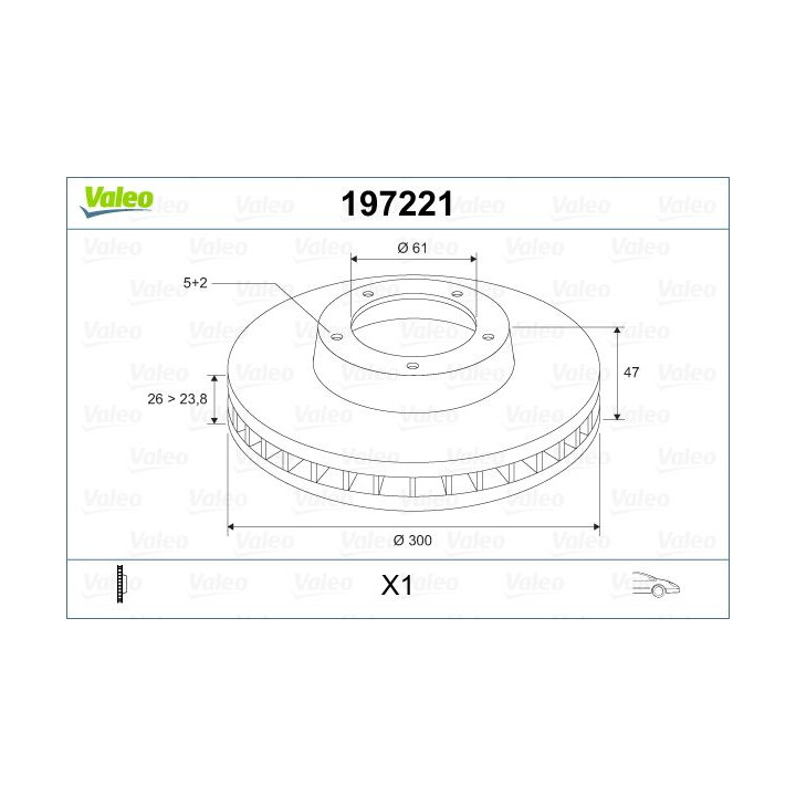 Stabdžių diskas VALEO 197221