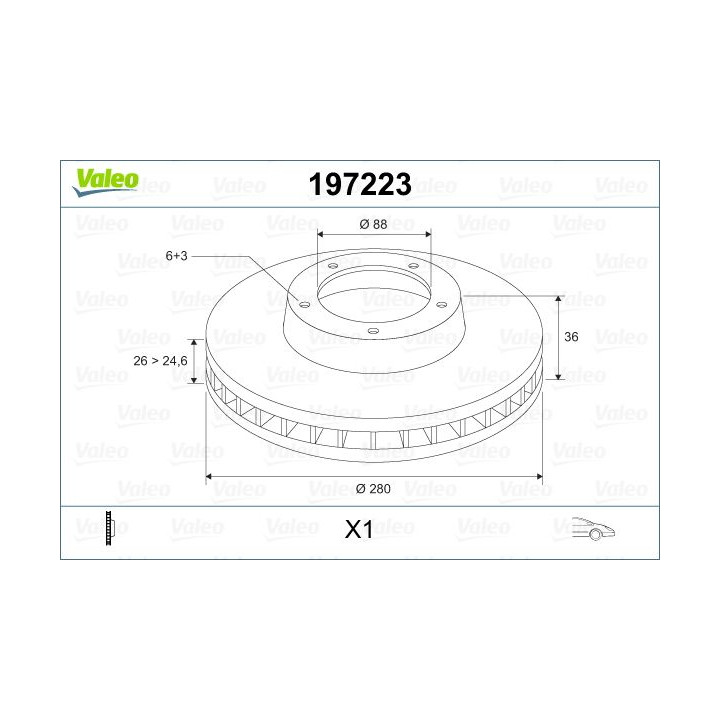 Stabdžių diskas VALEO 197223