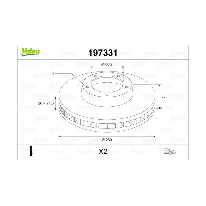 Stabdžių diskas VALEO 197331