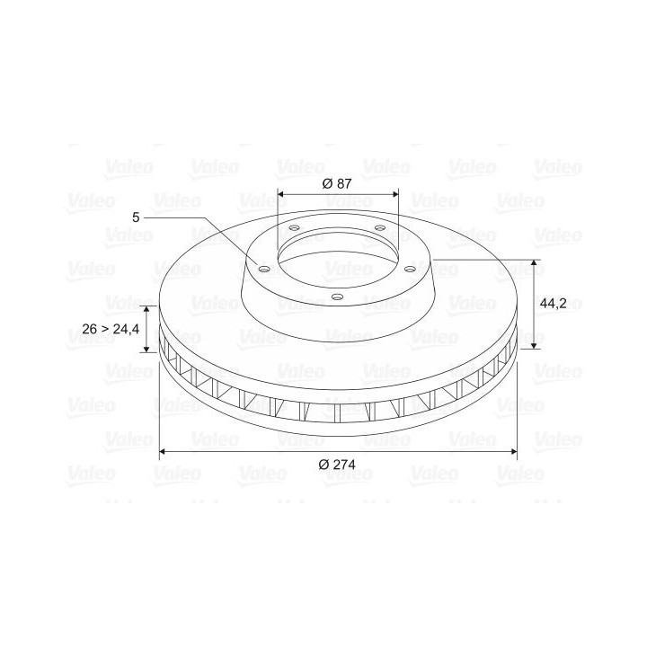 Stabdžių diskas VALEO 197465