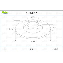Stabdžių diskas VALEO 197467