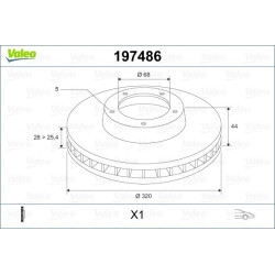 Stabdžių diskas VALEO 197486