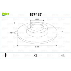 Stabdžių diskas VALEO 197487