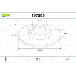 Stabdžių diskas VALEO 197505