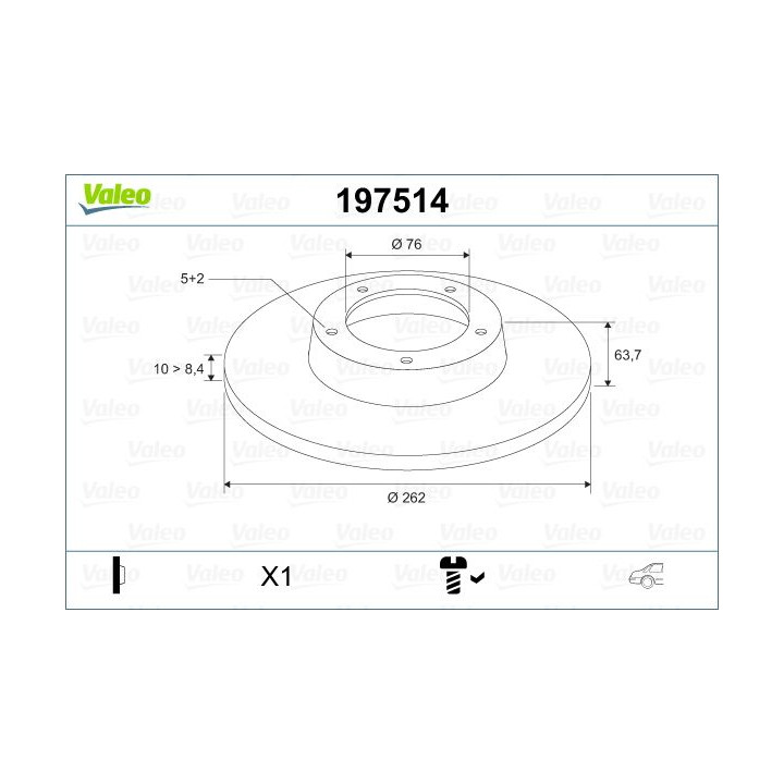 Stabdžių diskas VALEO 197514