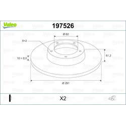 Stabdžių diskas VALEO 197526