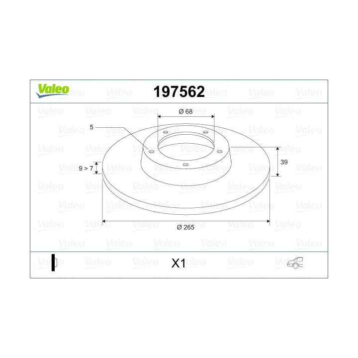 Stabdžių diskas VALEO 197562