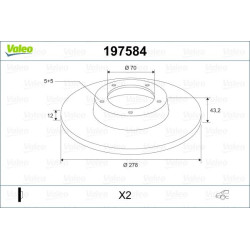 Stabdžių diskas VALEO 197584