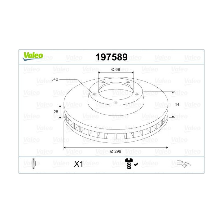 Stabdžių diskas VALEO 197589
