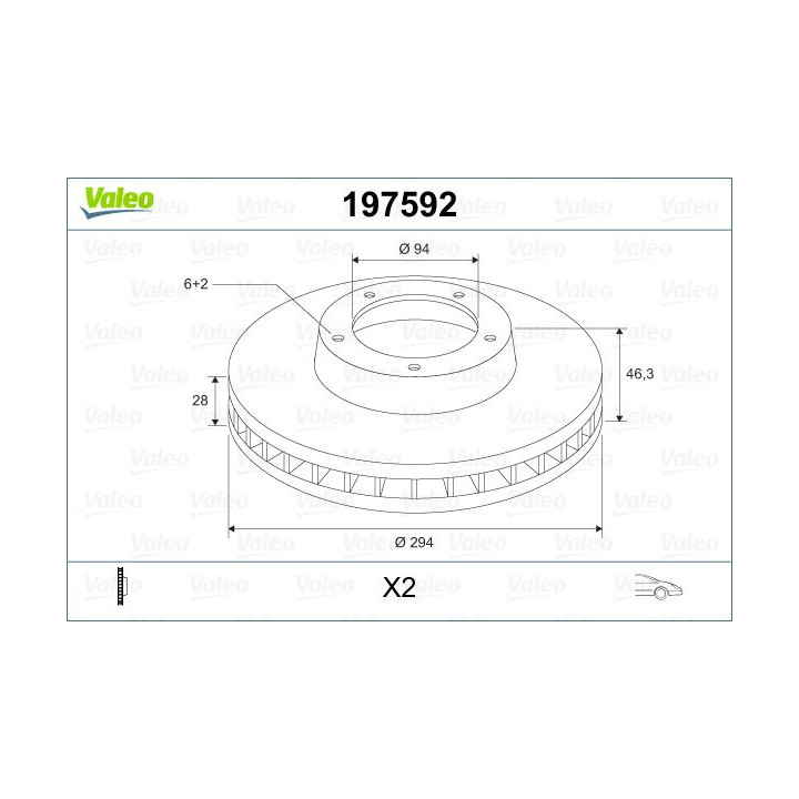 Stabdžių diskas VALEO 197592