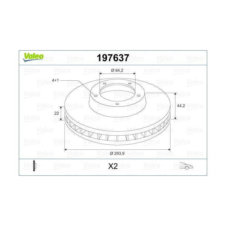 Stabdžių diskas VALEO 197637