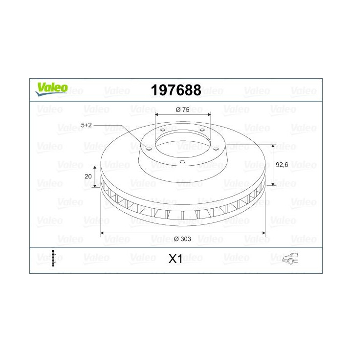 Stabdžių diskas VALEO 197688