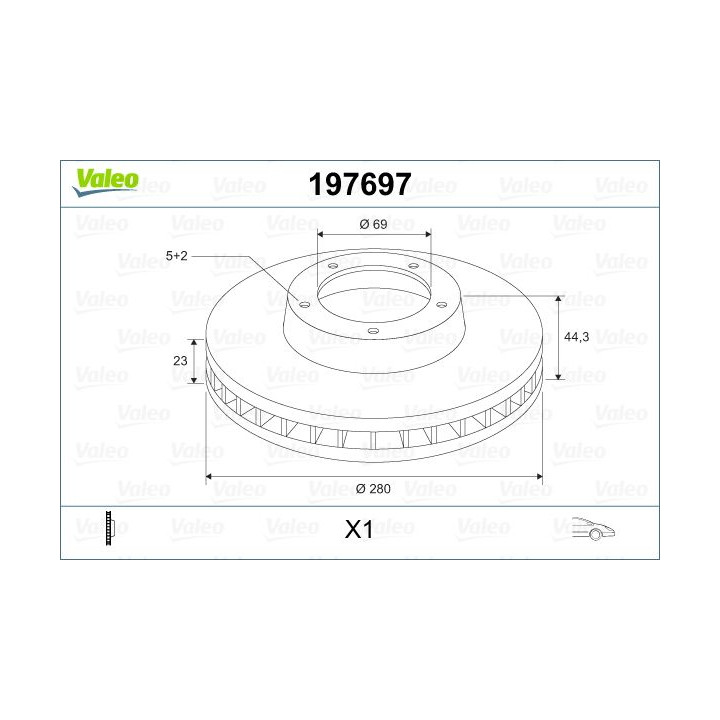 Stabdžių diskas VALEO 197697