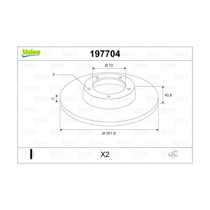 Stabdžių diskas VALEO 197704