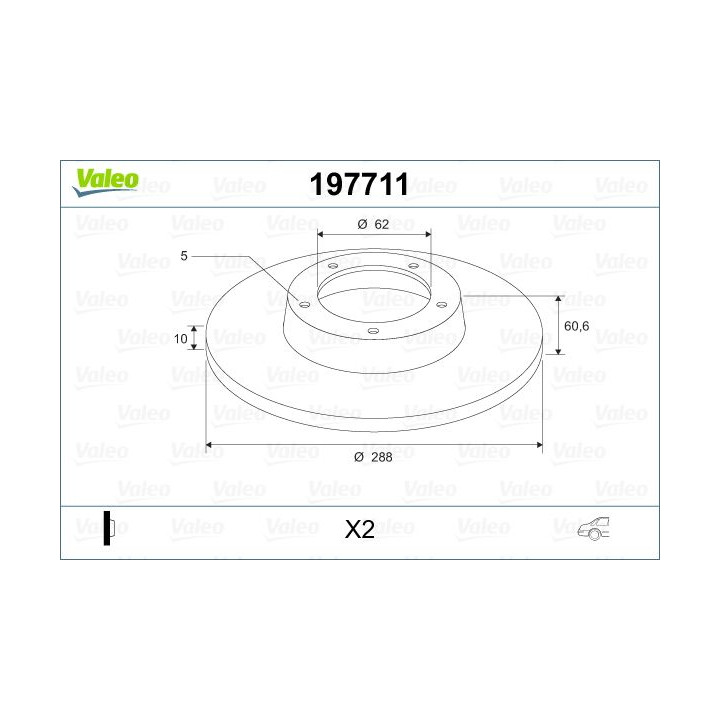 Stabdžių diskas VALEO 197711