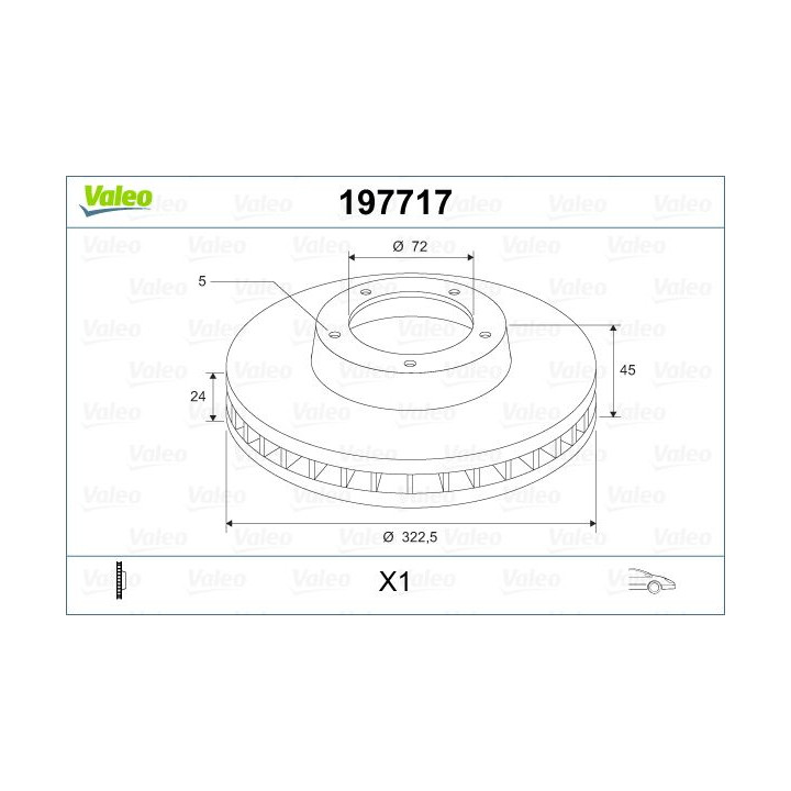 Stabdžių diskas VALEO 197717