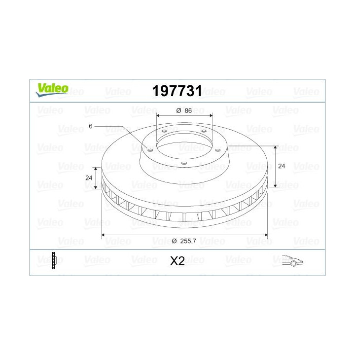 Stabdžių diskas VALEO 197731