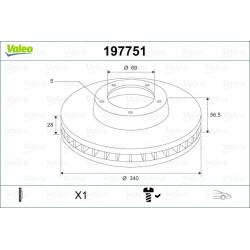 Stabdžių diskas VALEO 197751