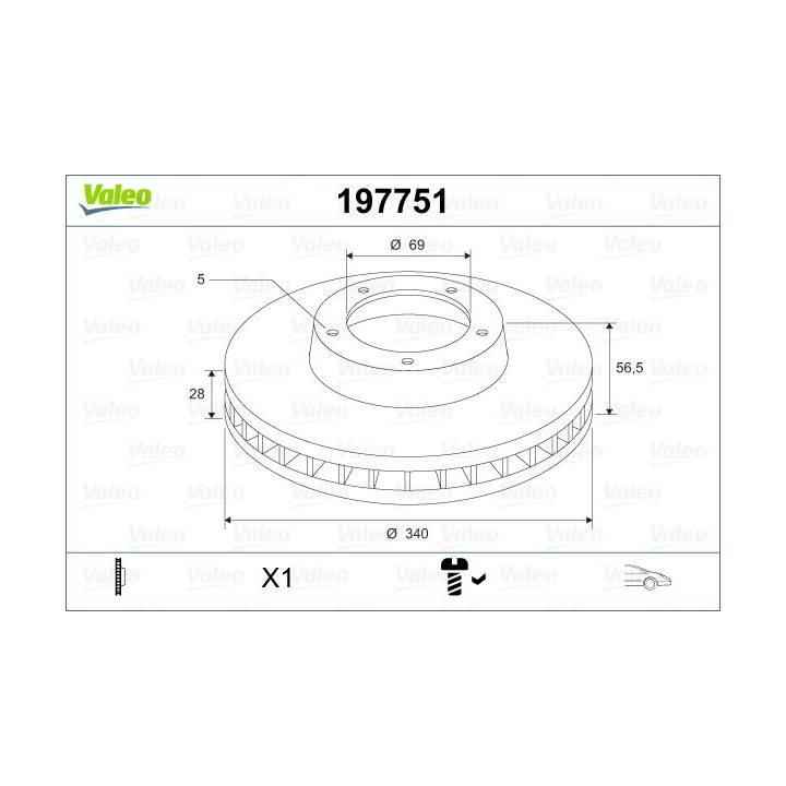 Stabdžių diskas VALEO 197751