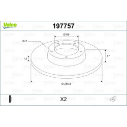 Stabdžių diskas VALEO 197757