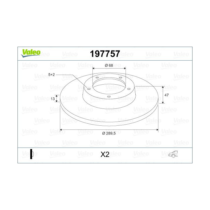 Stabdžių diskas VALEO 197757