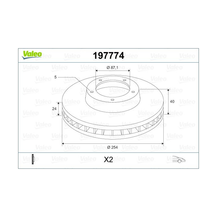 Stabdžių diskas VALEO 197774