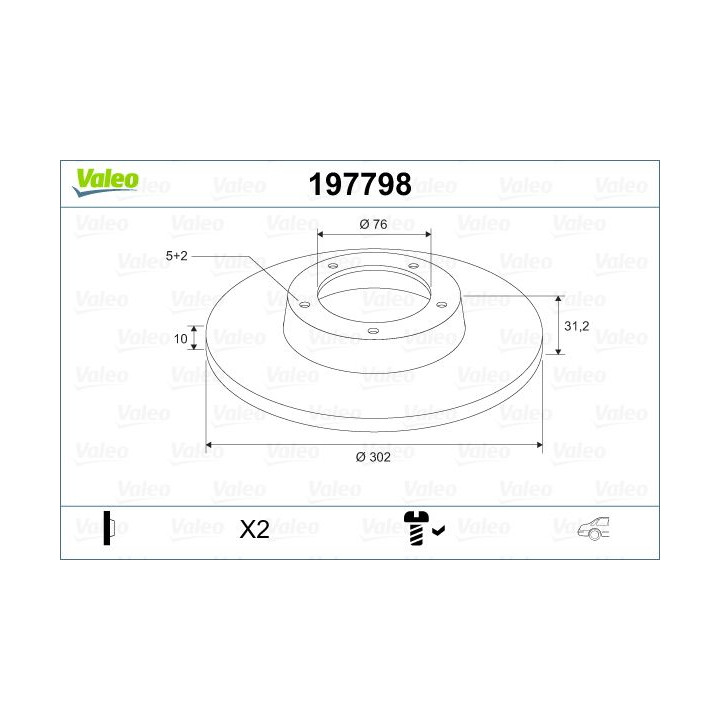 Stabdžių diskas VALEO 197798