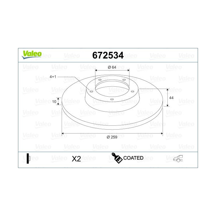 Stabdžių diskas VALEO 672534