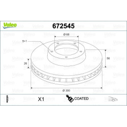 Stabdžių diskas VALEO 672545