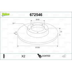 Stabdžių diskas VALEO 672546